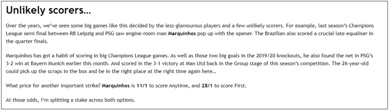 Across the Leagues Member Email - PSG v Man City April 2021