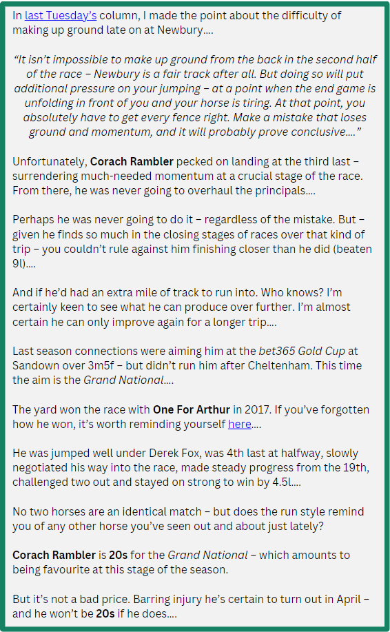 Against the Crowd - Corach Rambler Example