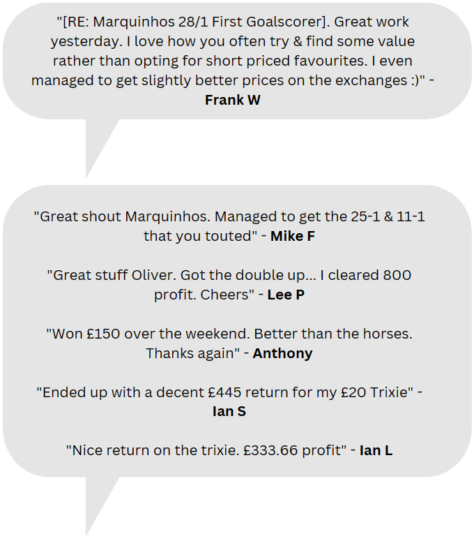 Across the Leagues Testimonials from Frank W, Mike F, Lee P, Anthony, Ian S, Ian L