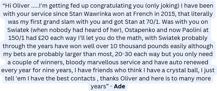 Ones to Watch Testimonials - Ade